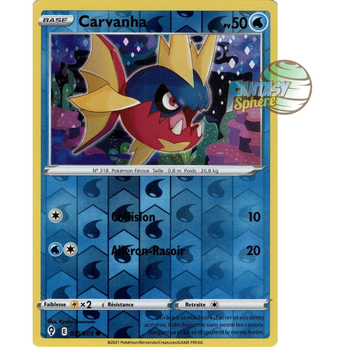 Carvanha - Reverse 35/203 - Sword and Shield 7 Evolution Celeste