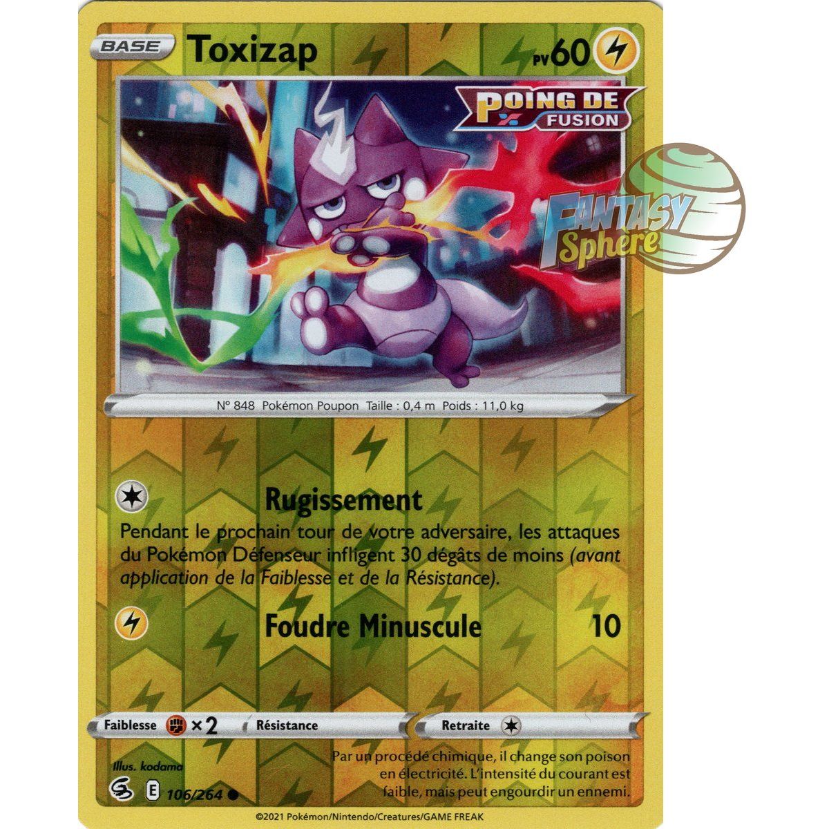 Toxizap - Reverse 106/264 - Sword and Shield 8 Fusion Fist