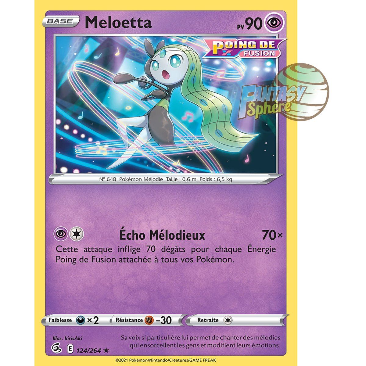 Meloetta - Rare 124/264 - Sword and Shield 8 Fusion Fist