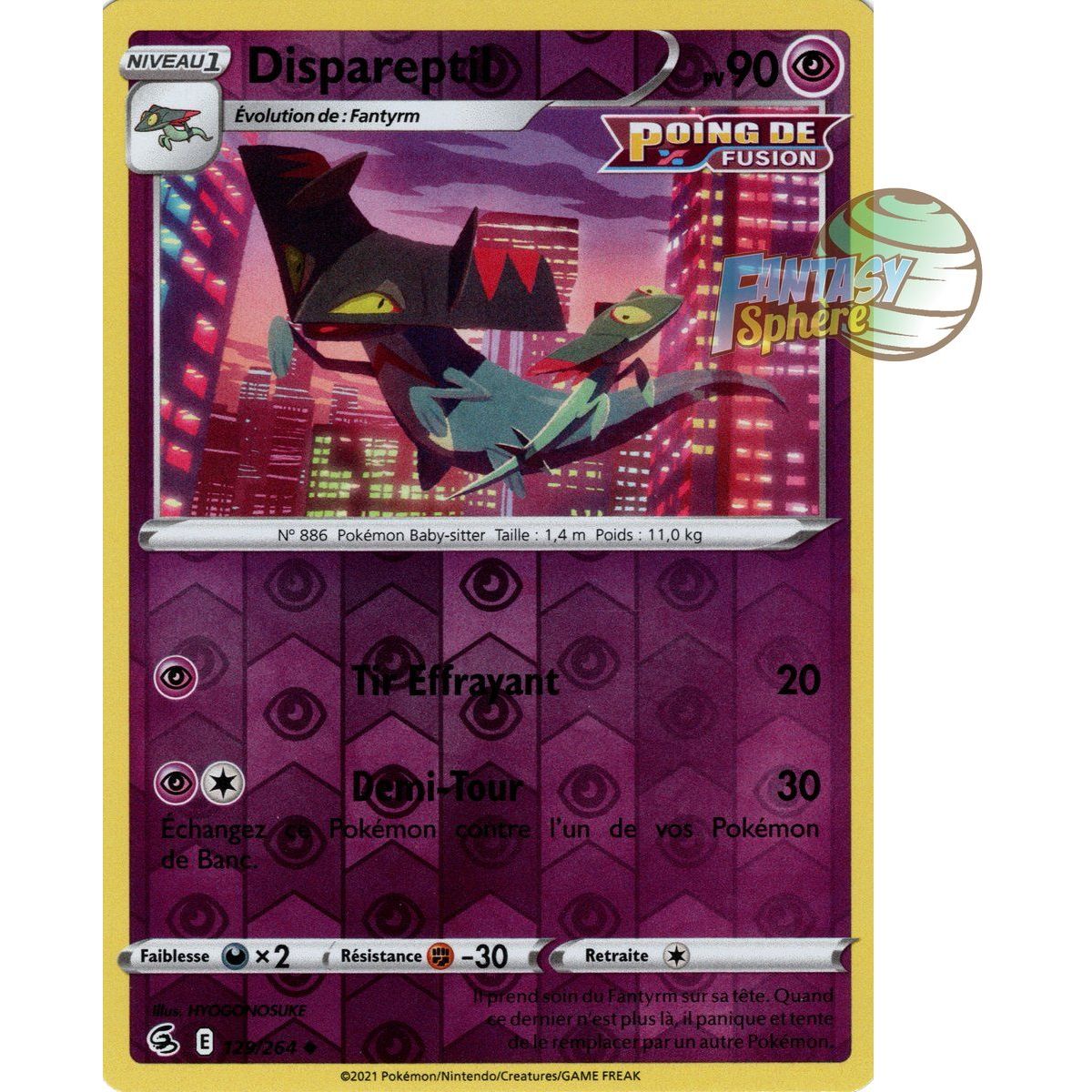 Dispareptil - Reverse 129/264 - Sword and Shield 8 Fusion Fist