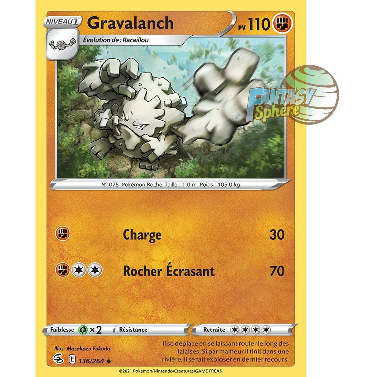 Gravalanch - Uncommon 136/264 - Sword and Shield 8 Fusion Fist