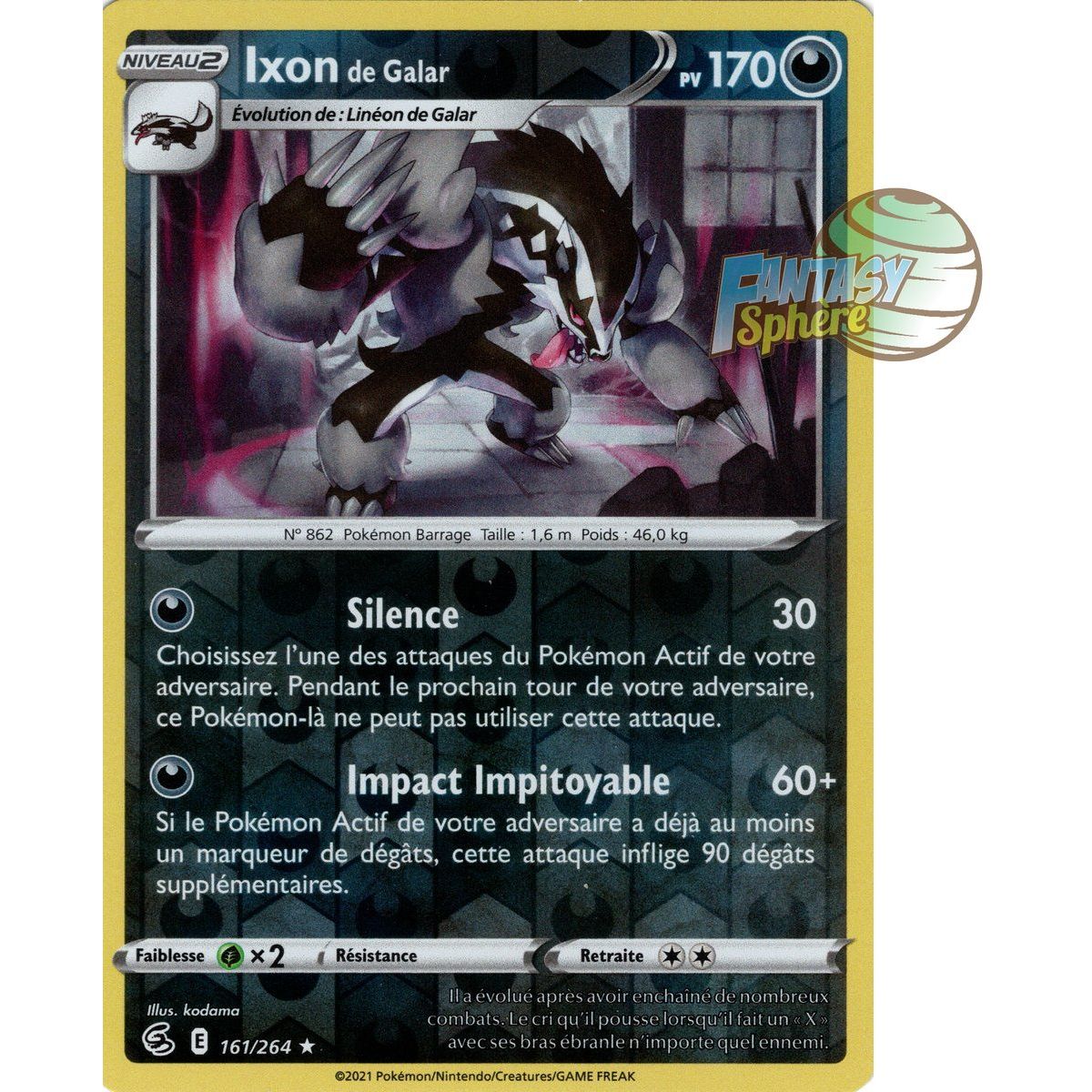 Galarian Ixon - Reverse 161/264 - Sword and Shield 8 Fusion Fist