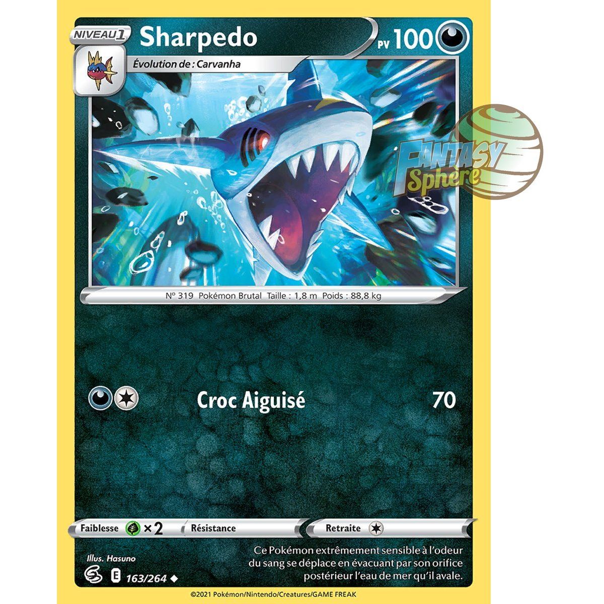 Sharpedo - Uncommon 163/264 - Sword and Shield 8 Fusion Fist