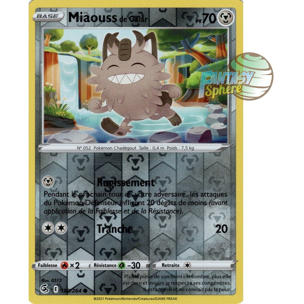 Galarian Meowth - Reverse 180/264 - Sword and Shield 8 Fusion Punch