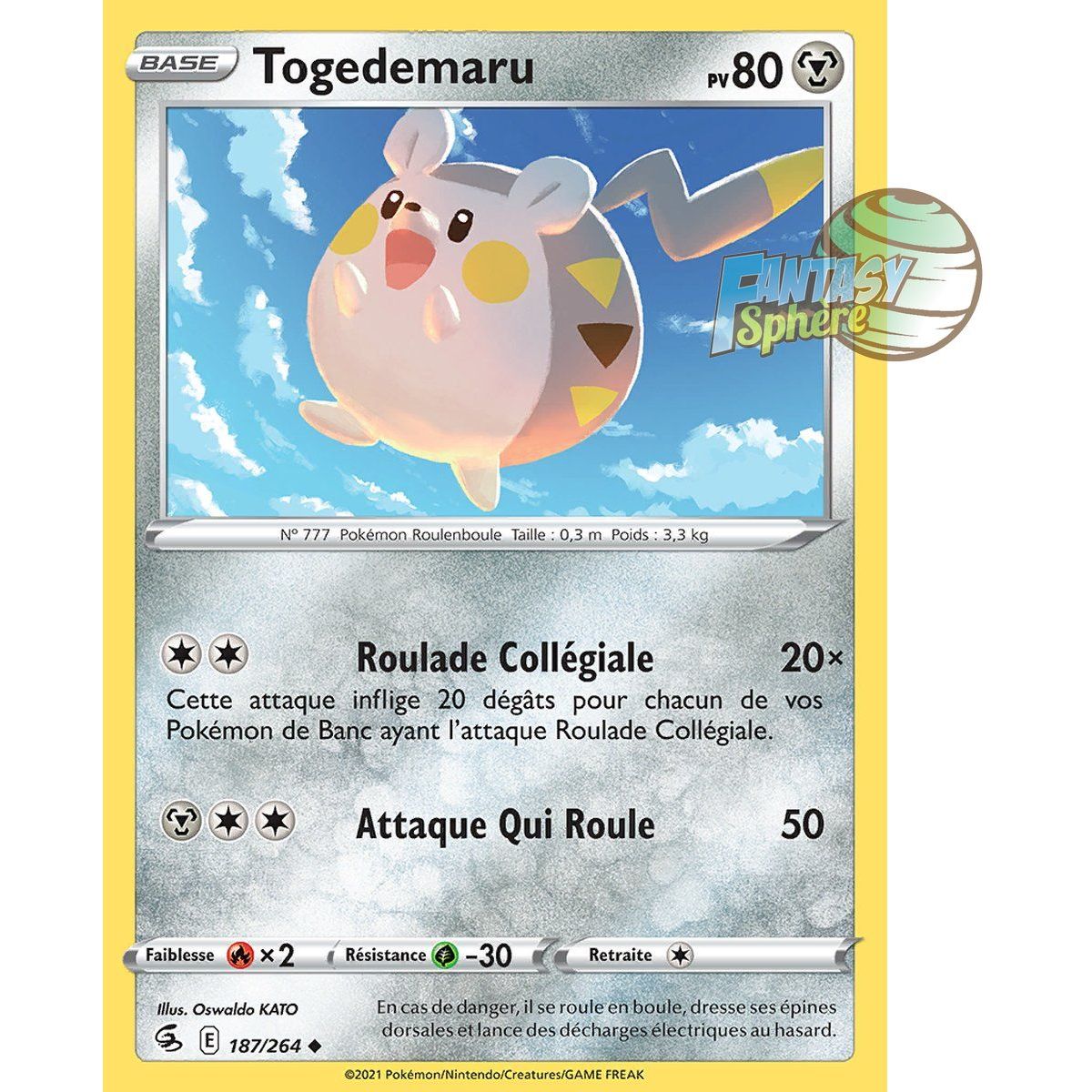 Togedemaru - Uncommon 187/264 - Sword and Shield 8 Fusion Fist