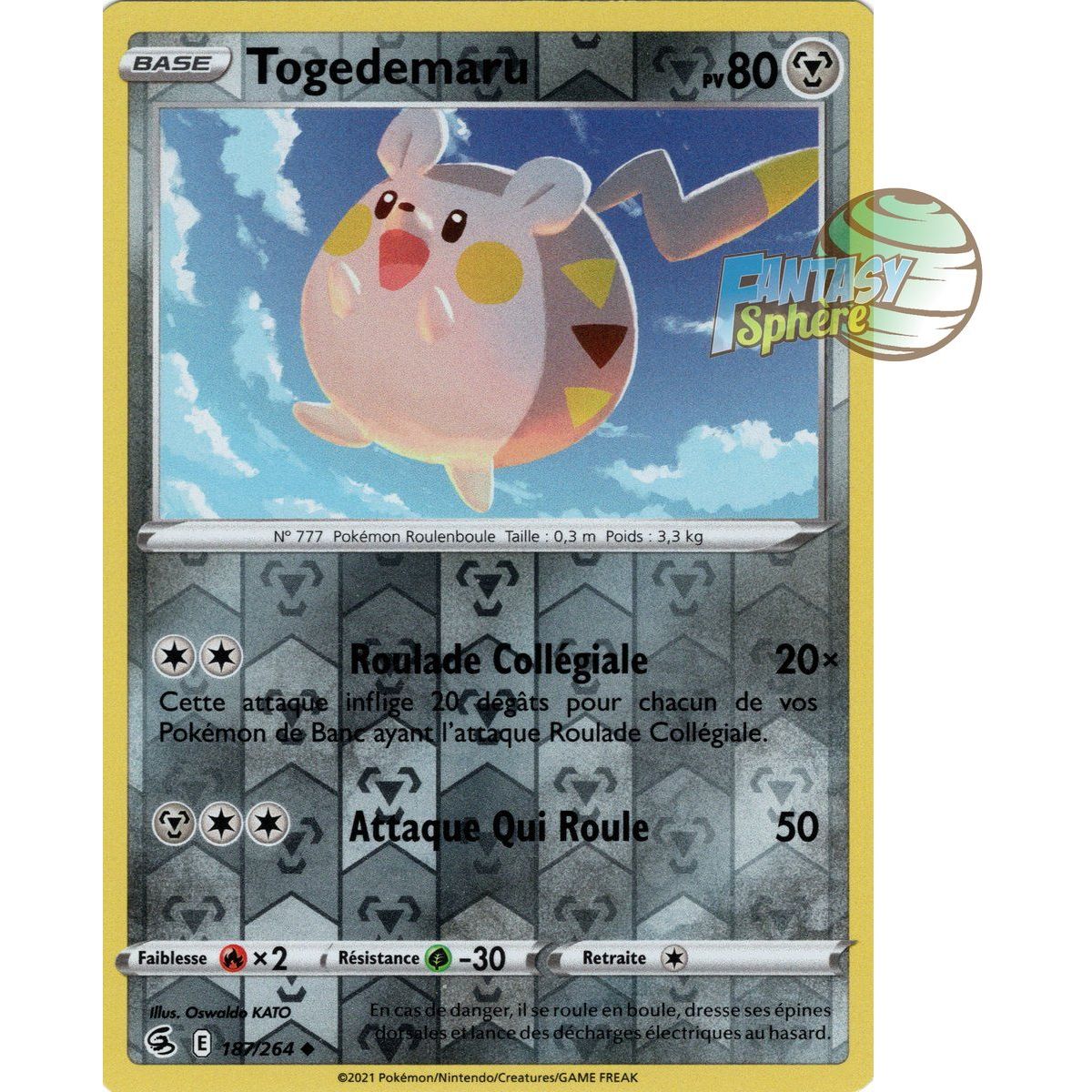 Togedemaru - Reverse 187/264 - Sword and Shield 8 Fist of Fusion