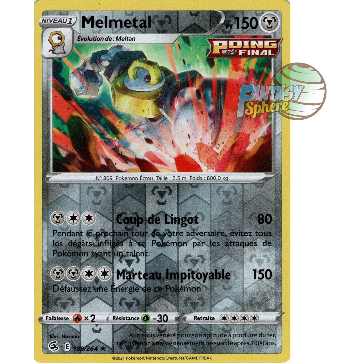 Melmetal - Reverse 189/264 - Sword and Shield 8 Fist of Fusion