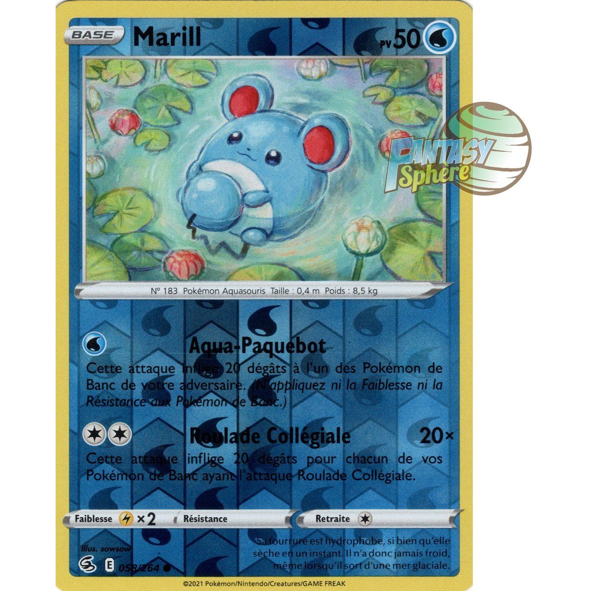 Marill - Reverse 58/264 - Sword and Shield 8 Fist of Fusion