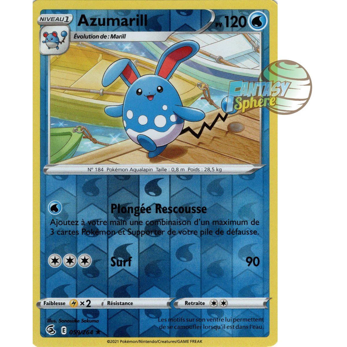 Azumarill - Reverse 59/264 - Sword and Shield 8 Fist of Fusion