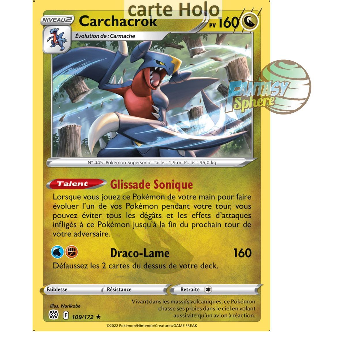 Garchomp - Holo Rare 109/172 - Sword and Shield 9 Sparkling Stars