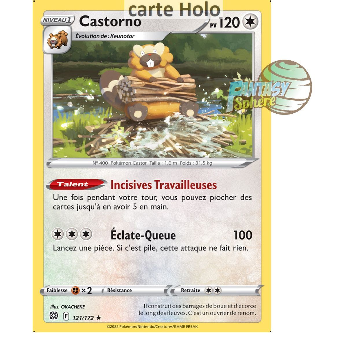 Castorno - Holo Rare 121/172 - Sword and Shield 9 Sparkling Stars