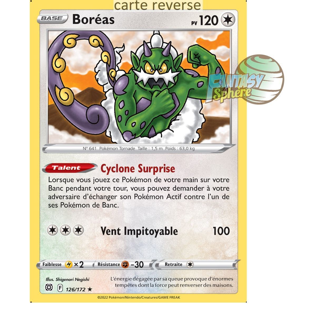 Boréas - Reverse 126/172 - Sword and Shield 9 Sparkling Stars