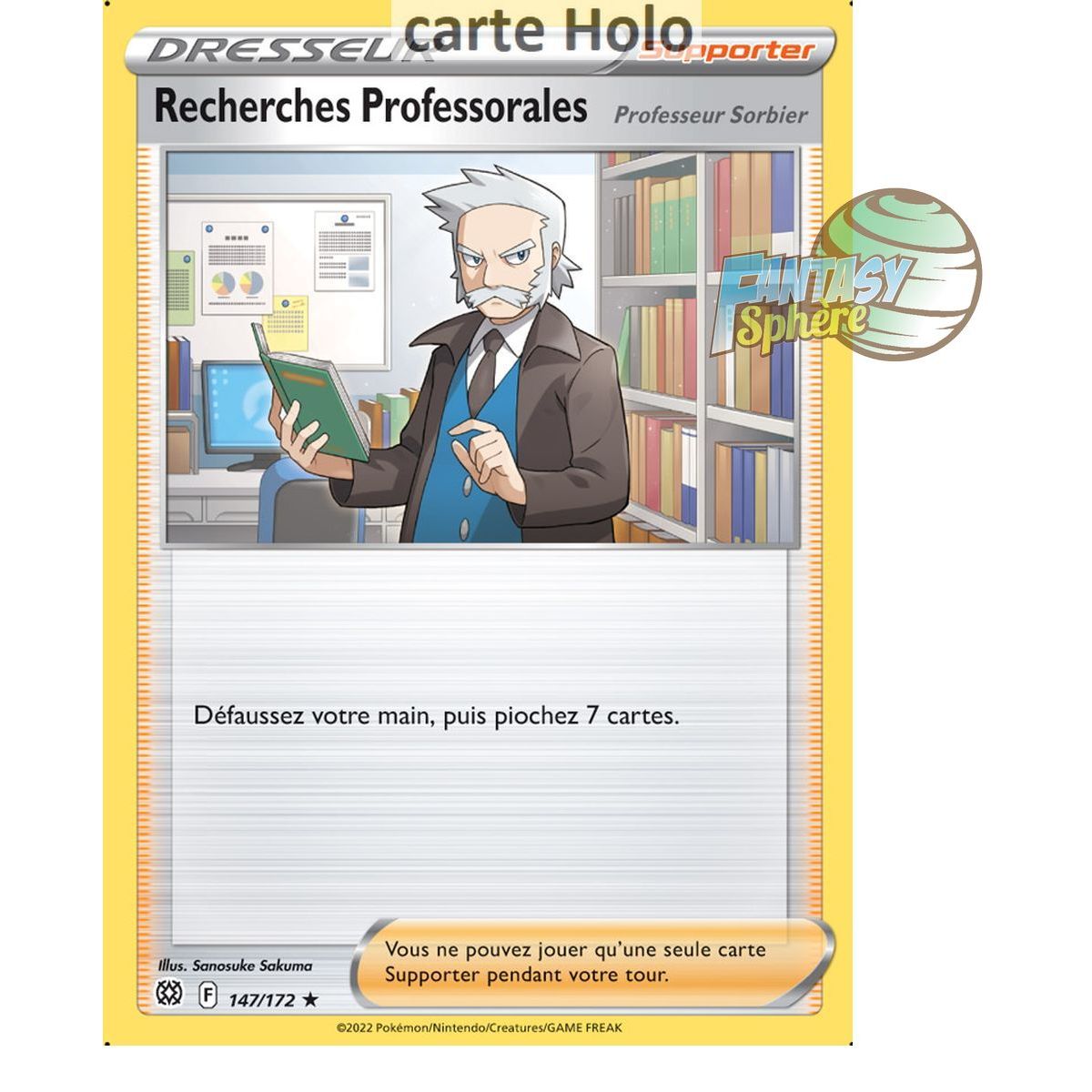 Professorial Research (Professor Sorbier) - Holo Rare 147/172 - Sword and Shield 9 Sparkling Stars