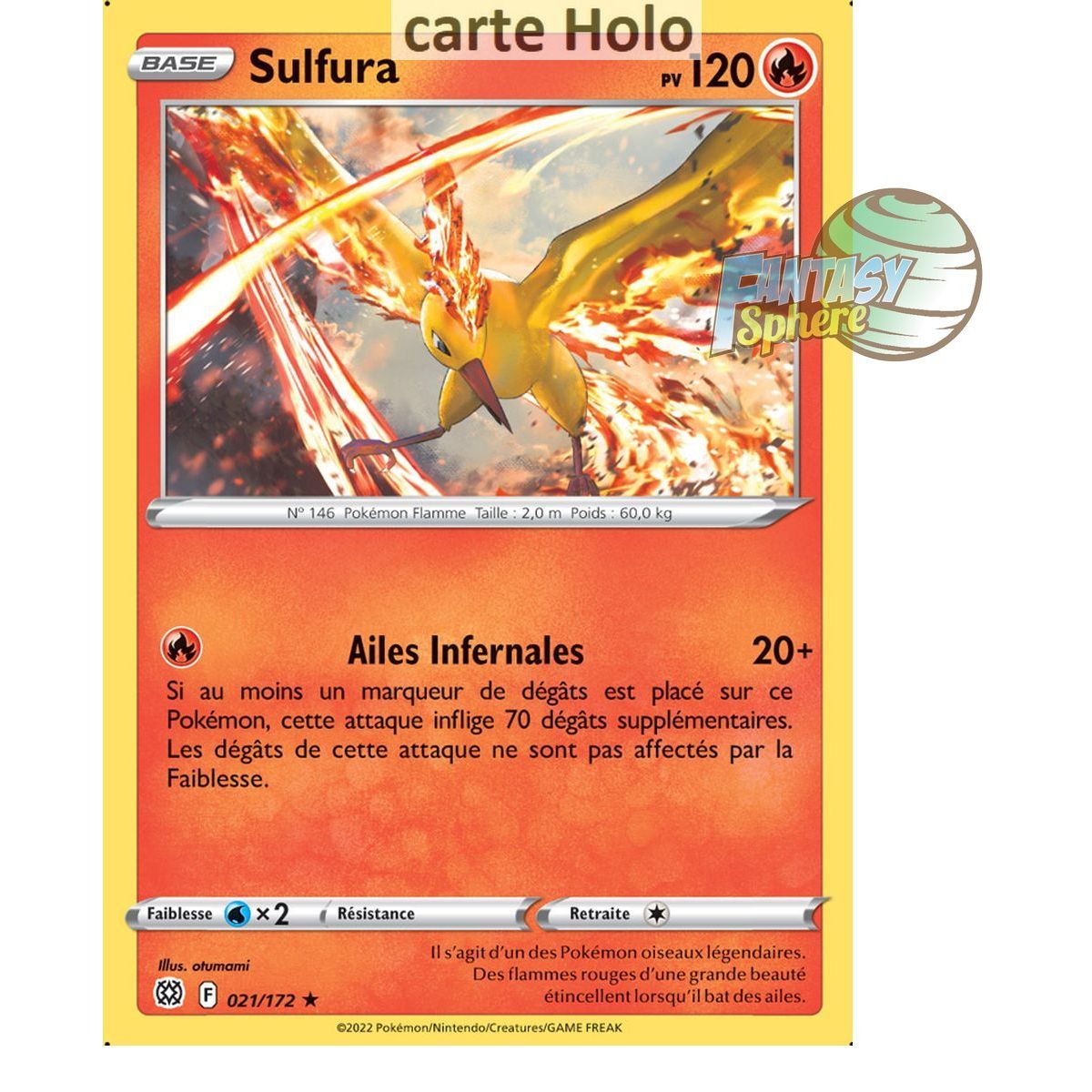 Moltres - Holo Rare 21/172 - Sword and Shield 9 Sparkling Stars