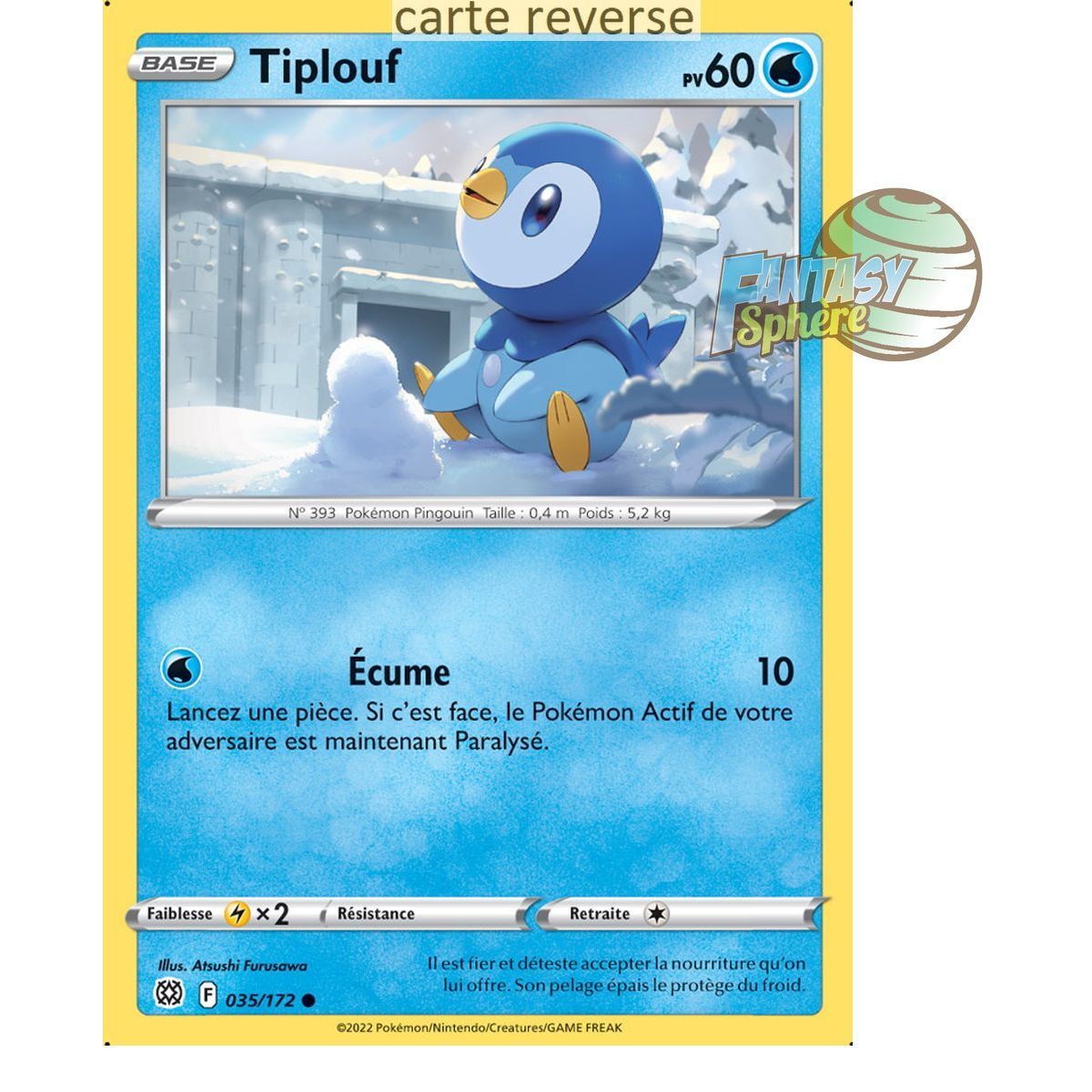 Piplup - Reverse 35/172 - Sword and Shield 9 Sparkling Stars
