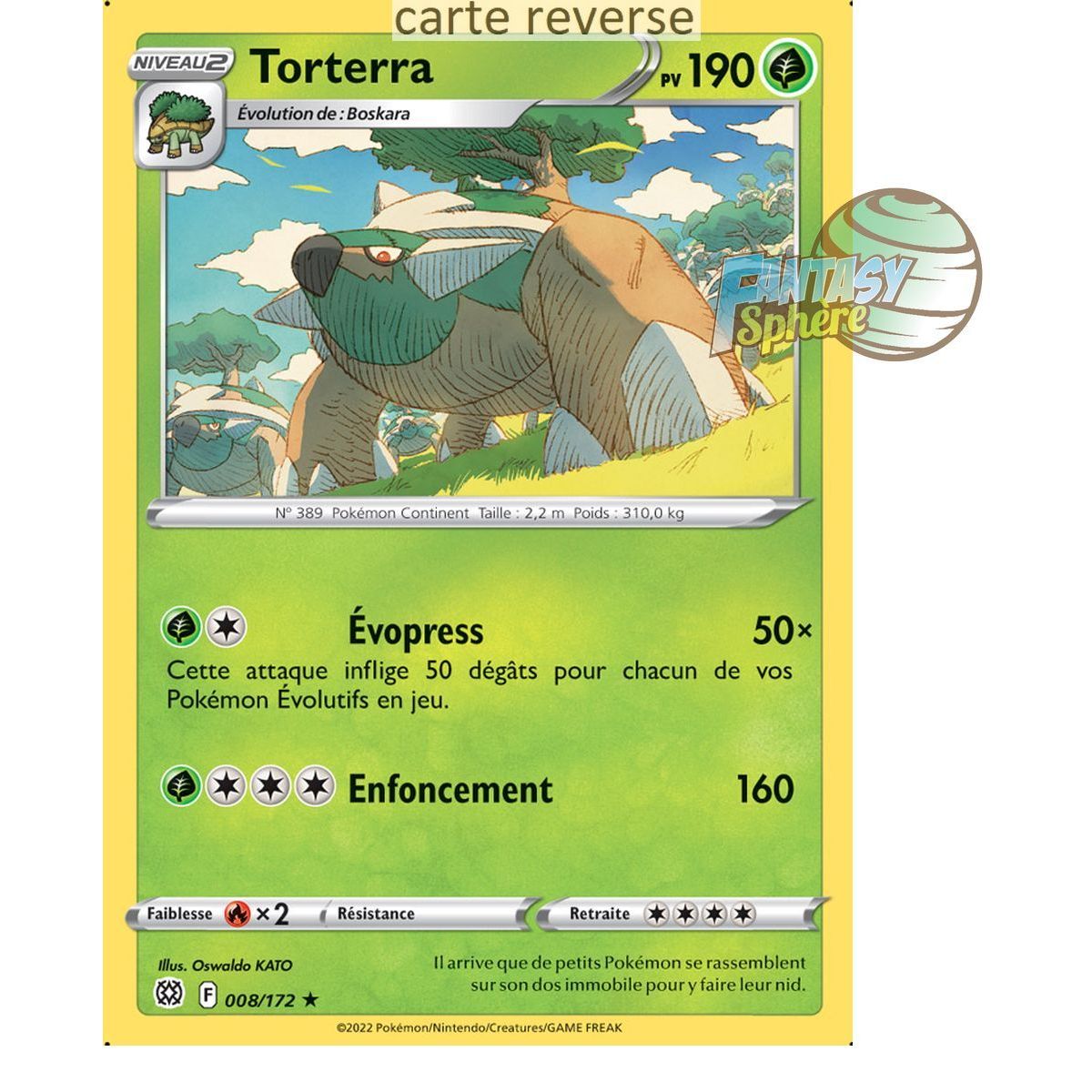 Torterra - Reverse 8/172 - Sword and Shield 9 Sparkling Stars