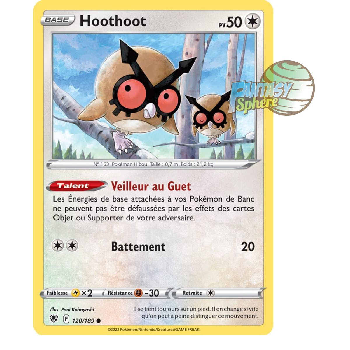 Hoothoot - Commune 120/189 - Sword and Shield 10 Radiant Stars