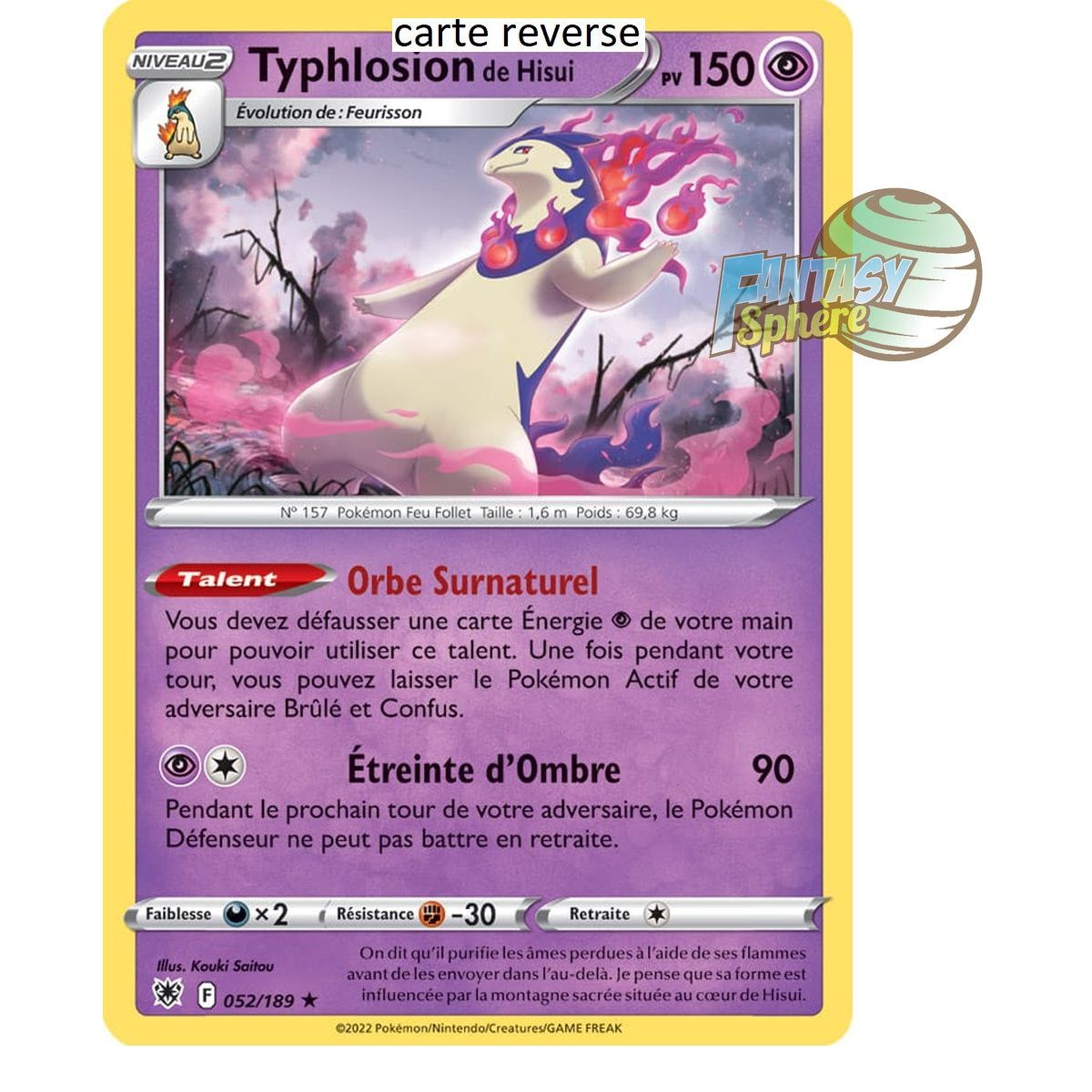 Typhlosion of Hisui - Reverse 52/189 - Sword and Shield 10 Radiant Stars