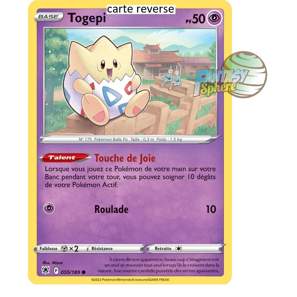 Togepi - Reverse 55/189 - Sword and Shield 10 Radiant Stars