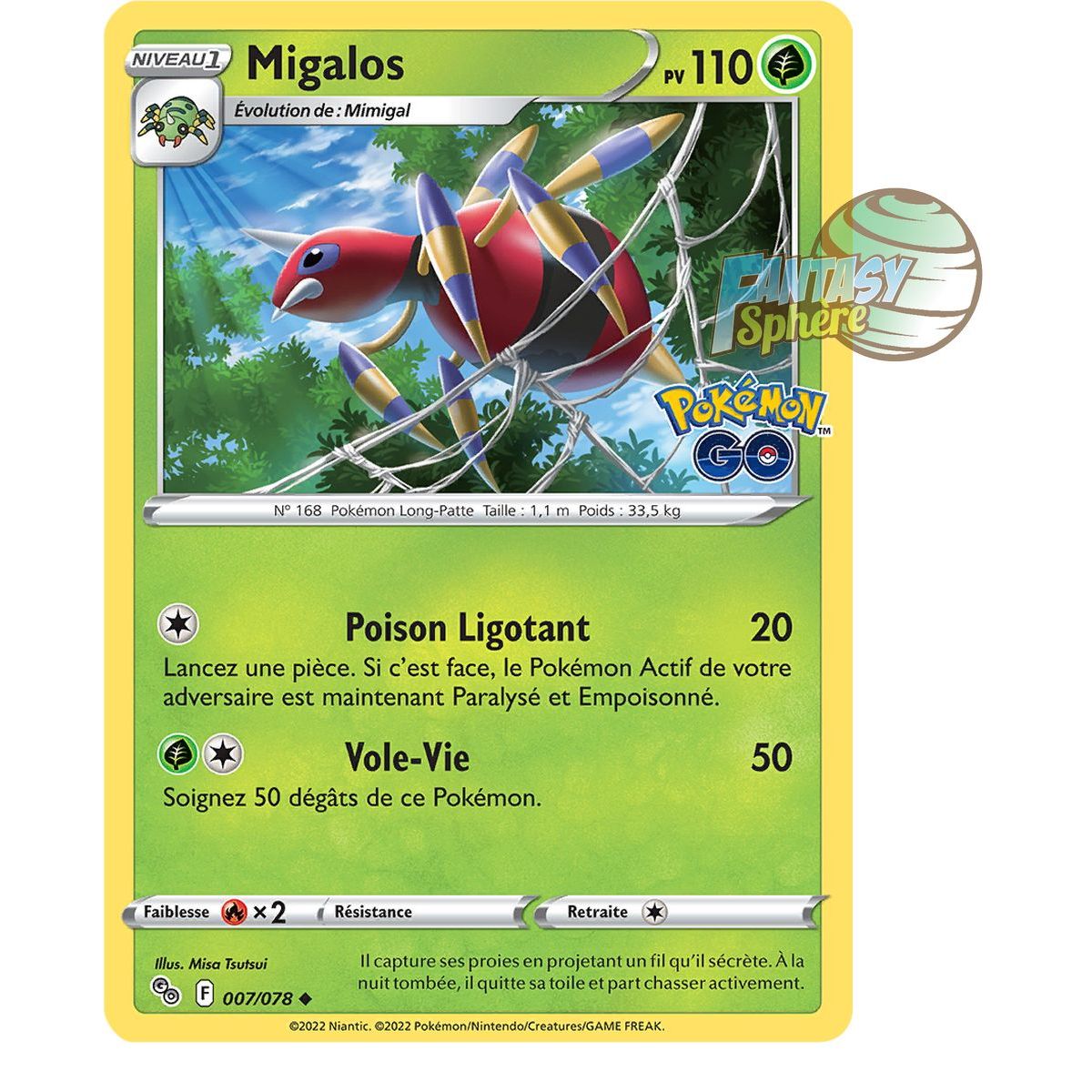 Migalos - Uncommon 7/78 - Sword and Shield 10.5 Pokemon GO