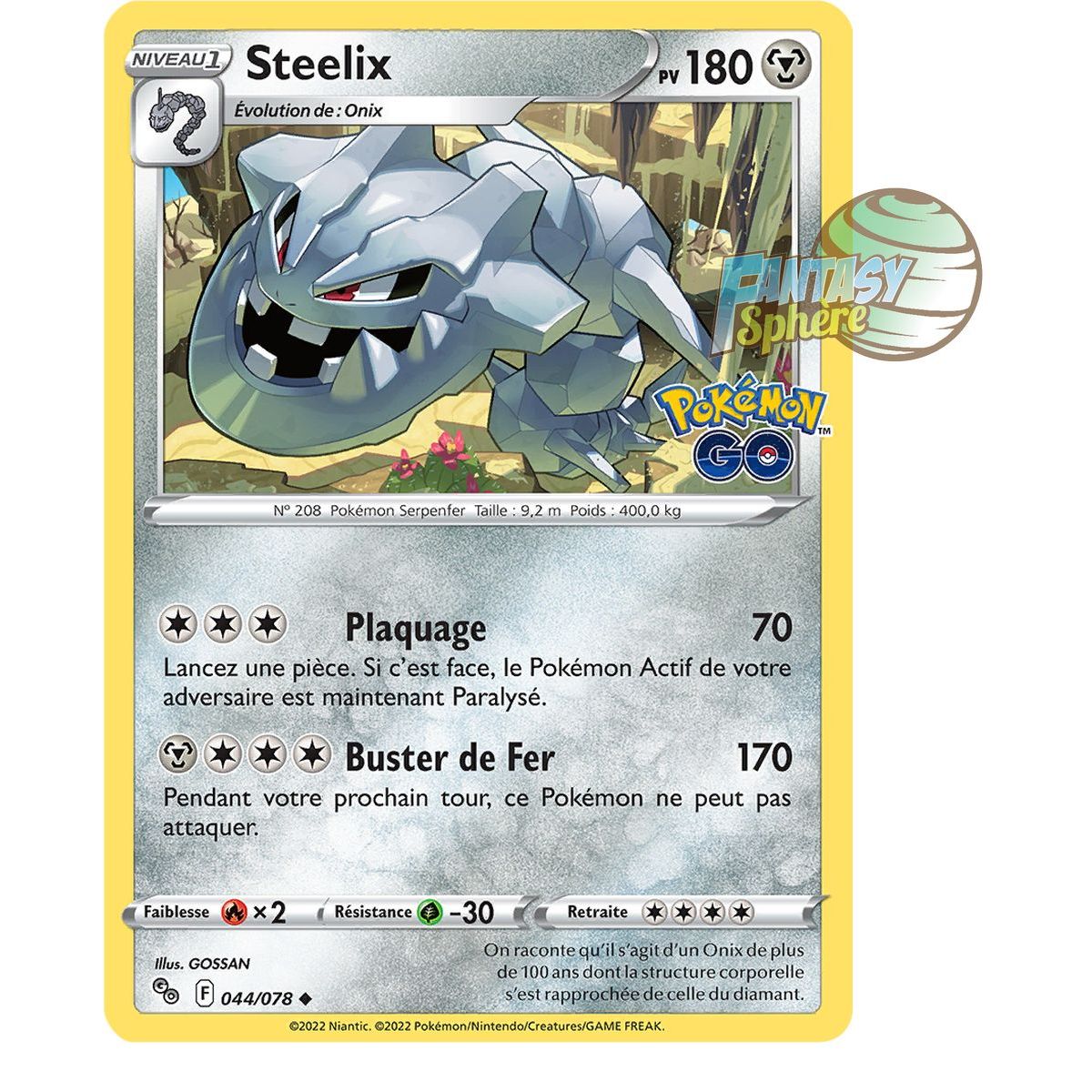 Steelix - Uncommon 44/78 - Sword and Shield 10.5 Pokemon GO