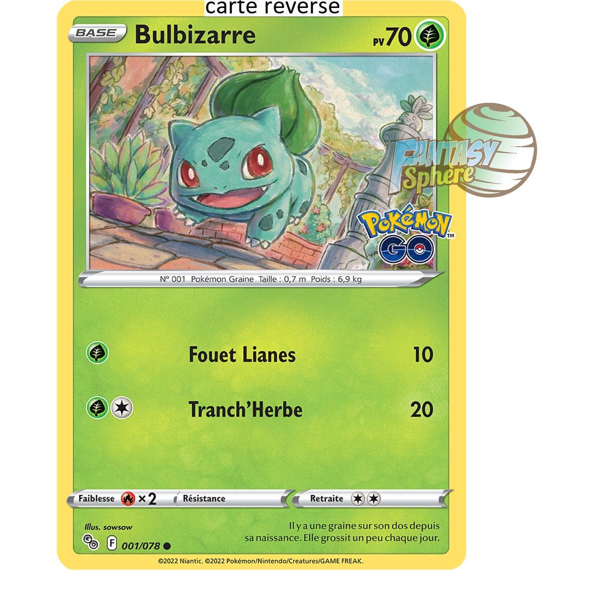 Bulbasaur - Reverse 1/78 - Sword and Shield 10.5 Pokemon GO