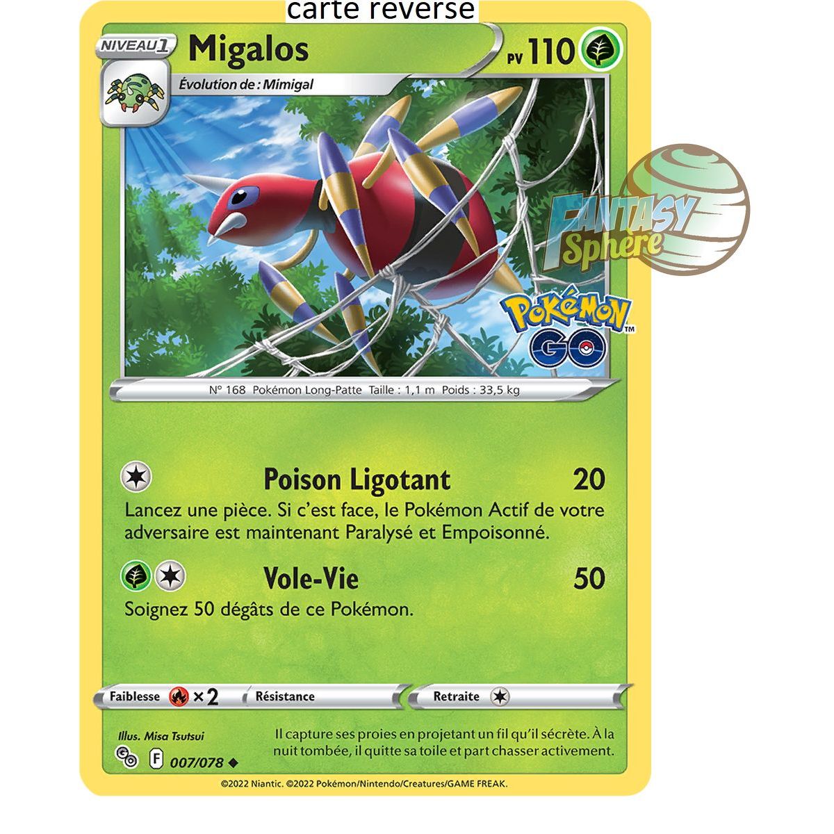 Migalos - Reverse 7/78 - Sword and Shield 10.5 Pokemon GO