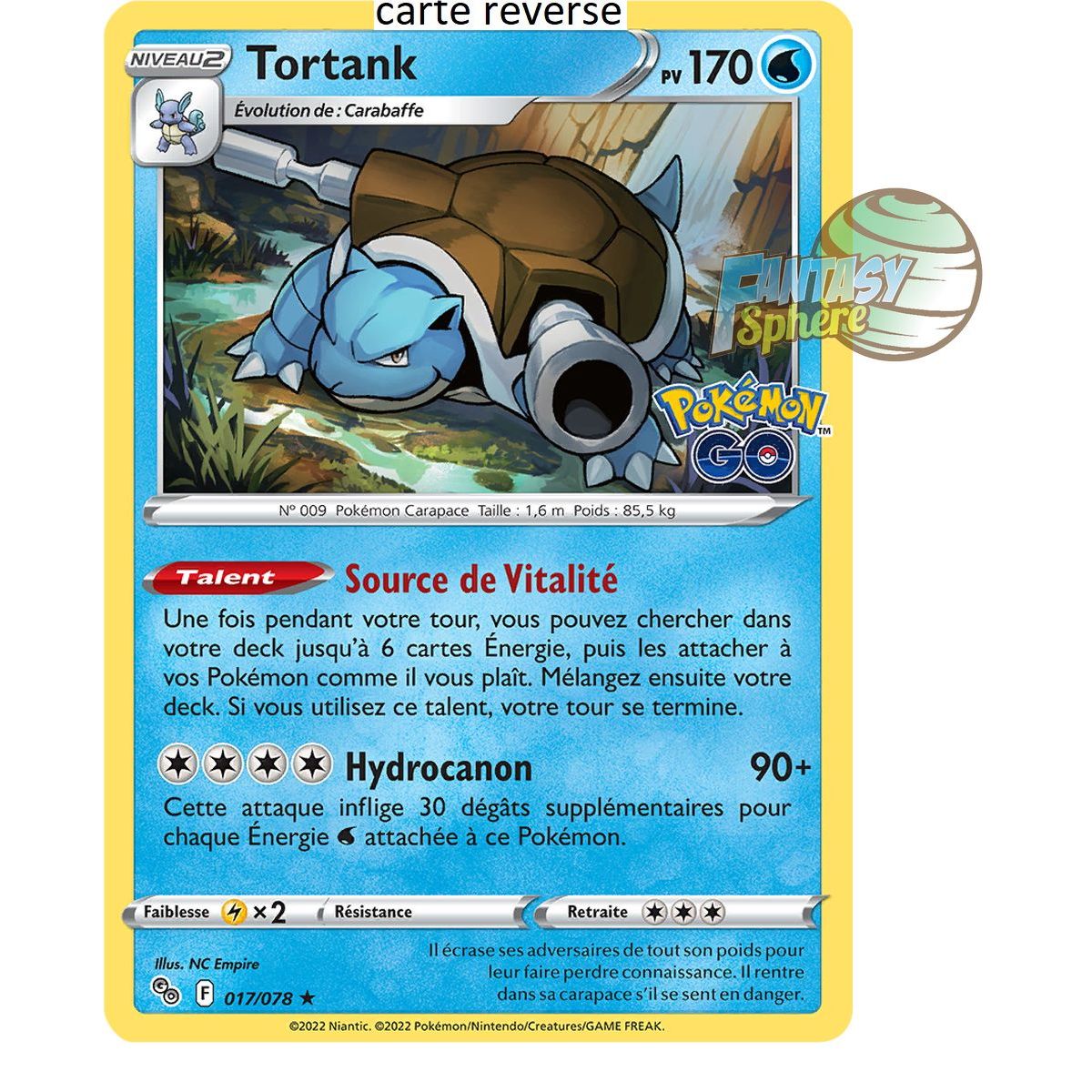 Blastoise - Reverse 17/78 - Sword and Shield 10.5 Pokemon GO