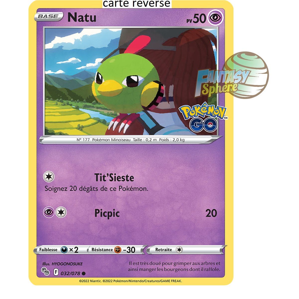 Natu - Reverse 32/78 - Sword and Shield 10.5 Pokemon GO
