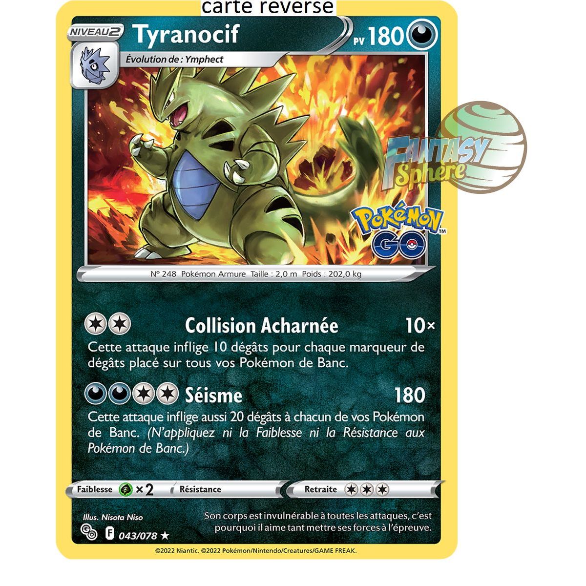 Tyranitar - Reverse 43/78 - Sword and Shield 10.5 Pokemon GO