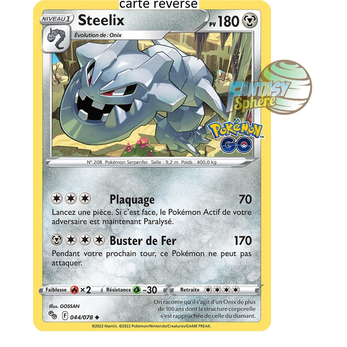 Item Steelix - Reverse 44/78 - Sword and Shield 10.5 Pokemon GO