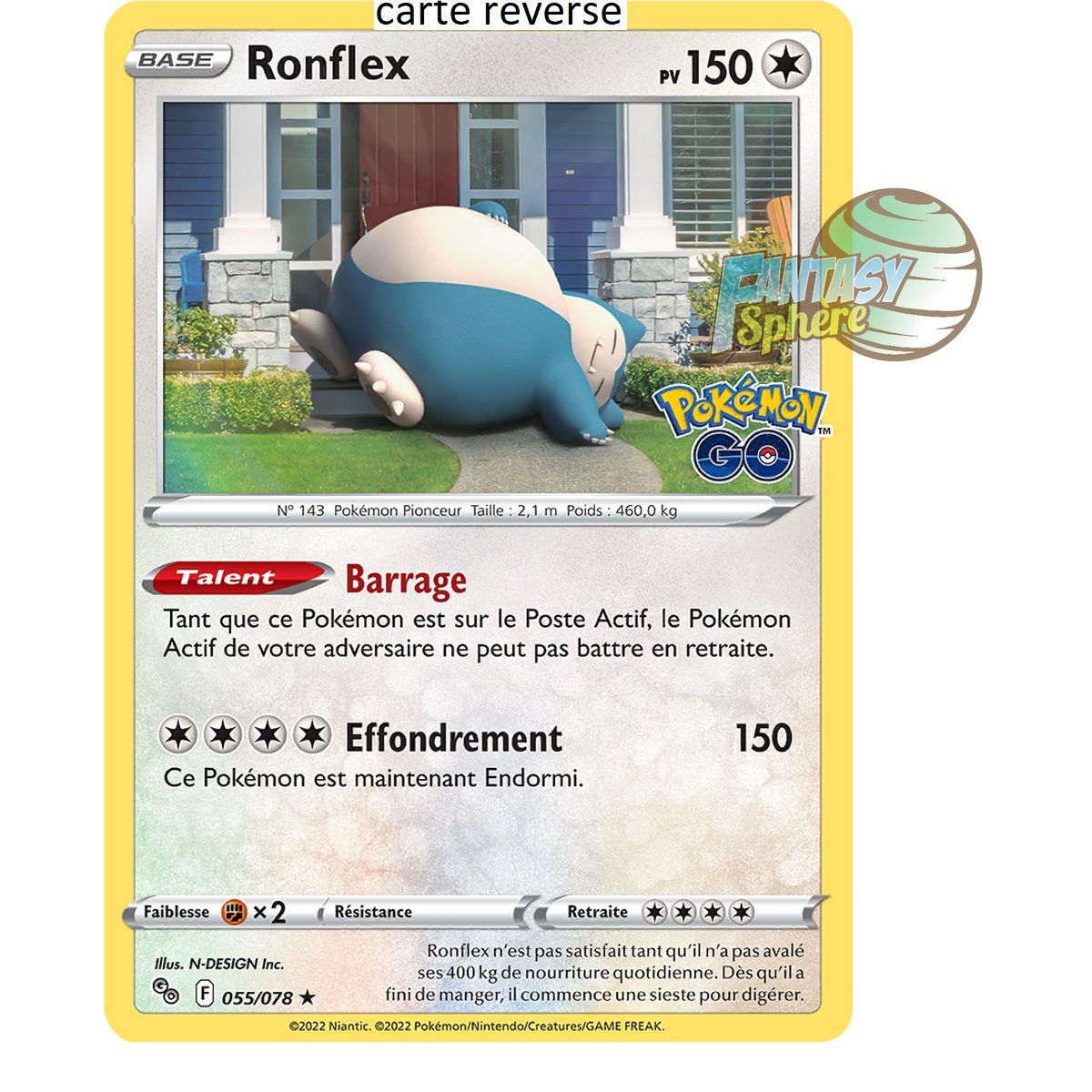Snorlax - Reverse 55/78 - Sword and Shield 10.5 Pokemon GO