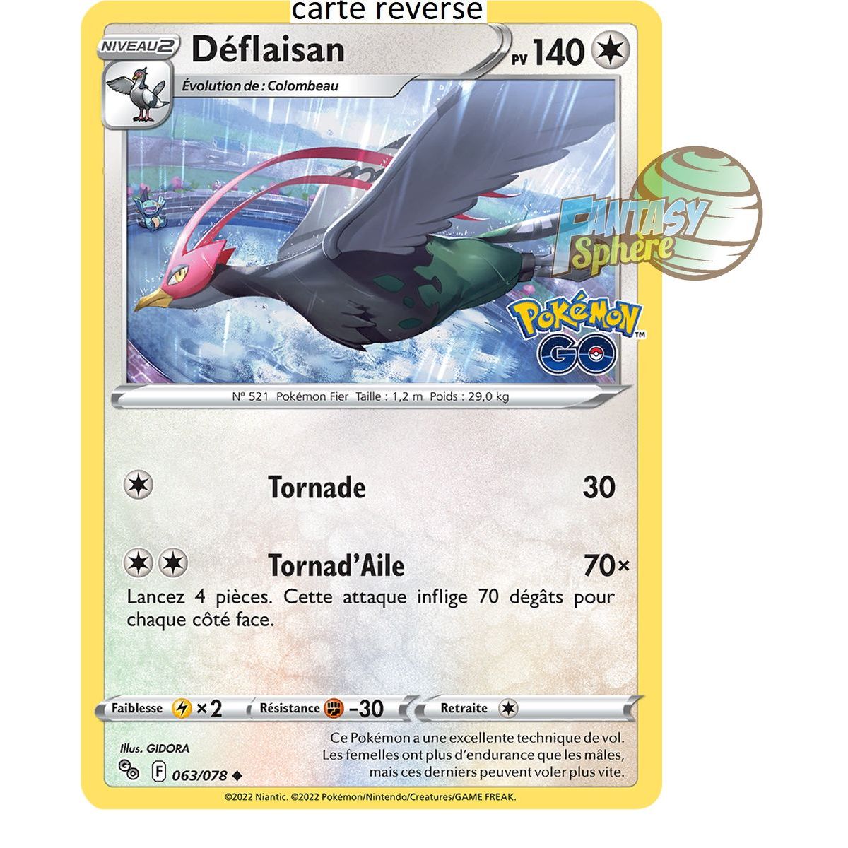 Déflaisan - Reverse 63/78 - Sword and Shield 10.5 Pokemon GO