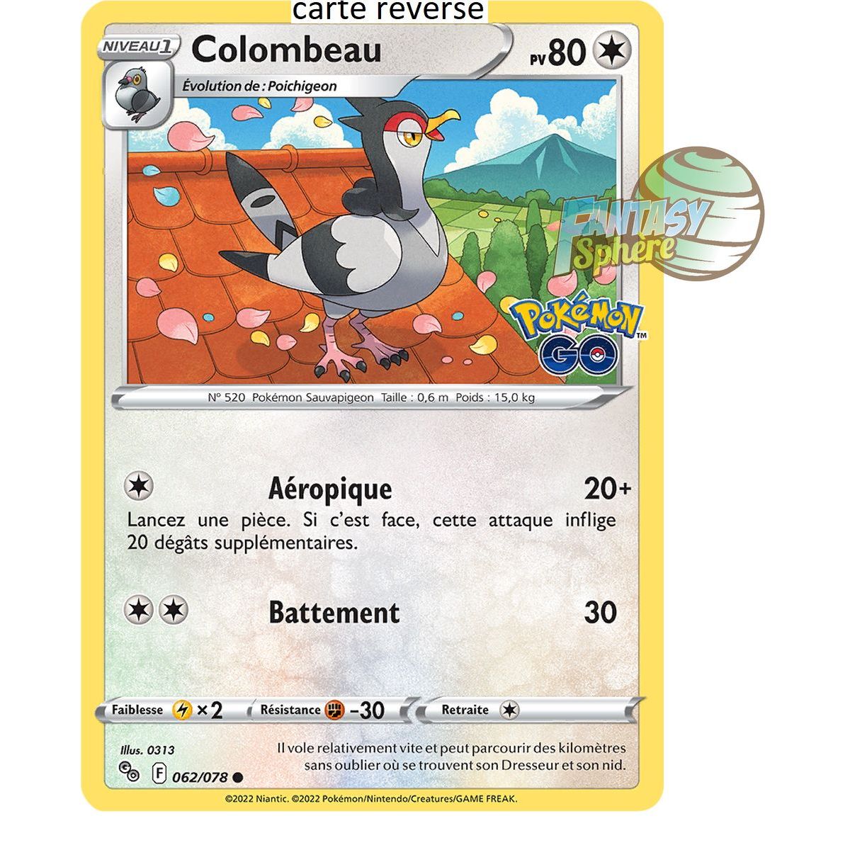 Colombeau - Reverse 62/78 - Sword and Shield 10.5 Pokemon GO