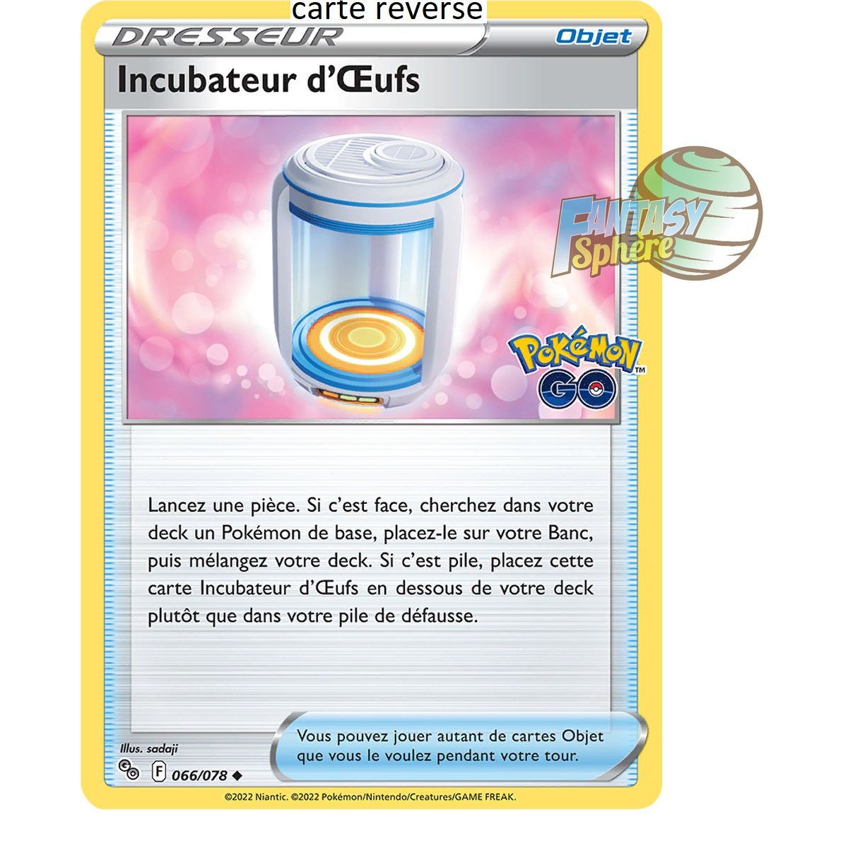 Egg Incubator - Reverse 66/78 - Sword and Shield 10.5 Pokemon GO