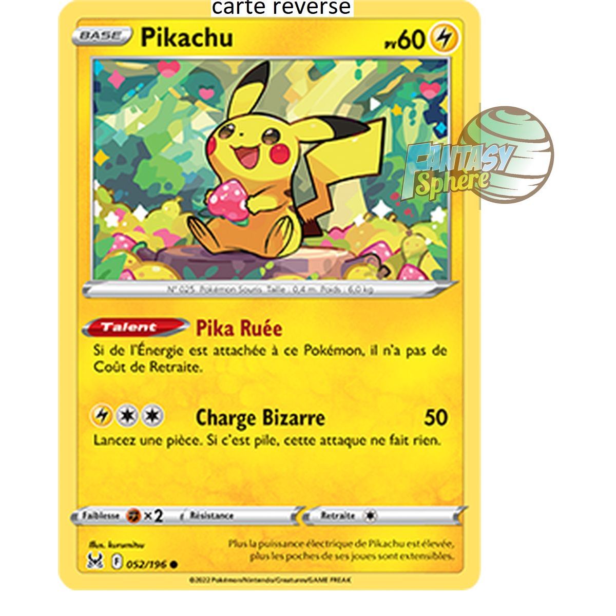 Item Pikachu - Reverse 52/196_R - Sword and Shield 11 Lost Origin