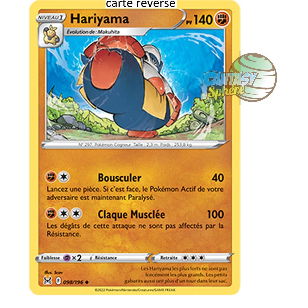 Hariyama - Reverse 98/196_R - Sword and Shield 11 Lost Origin