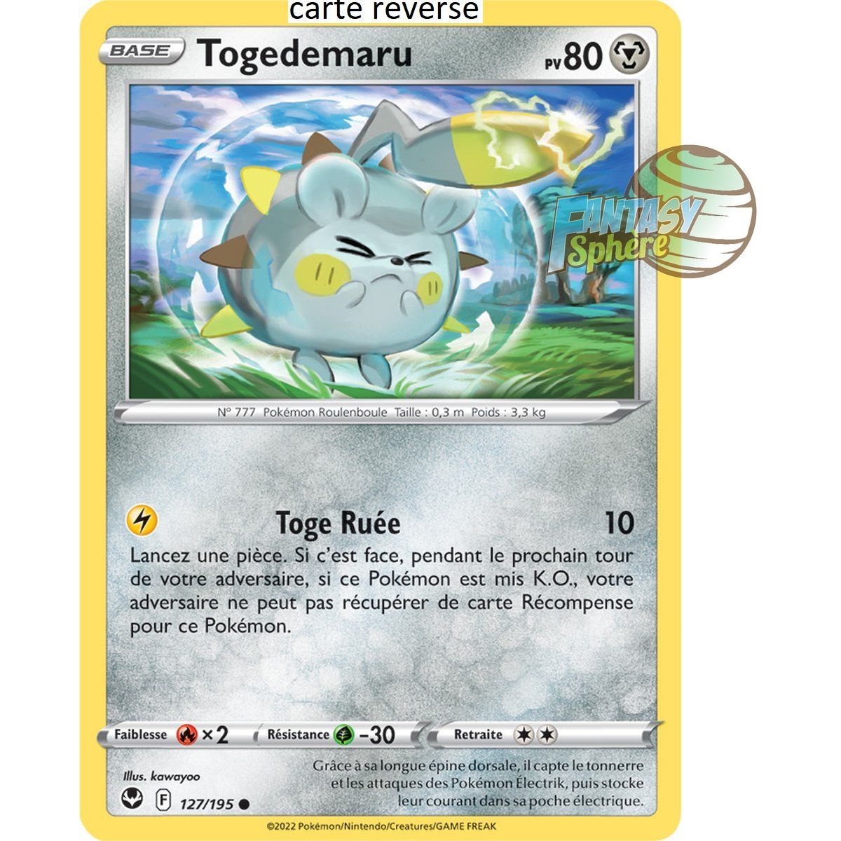 Togedemaru - Reverse 127/195 - Sword and Shield 12 Silver Storm