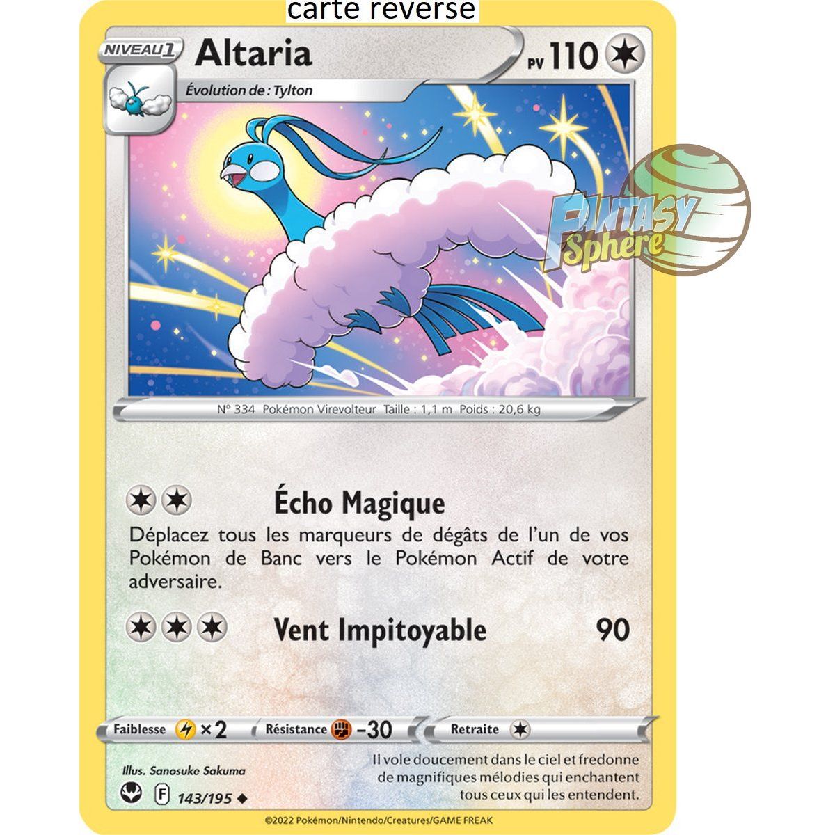 Altaria - Reverse 143/195 - Sword and Shield 12 Silver Storm