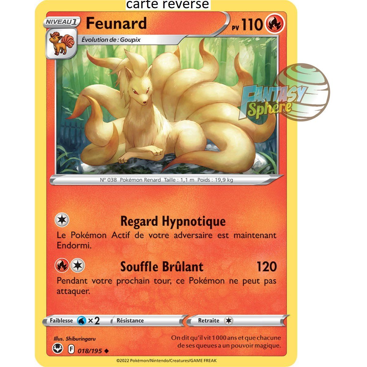 Ninetales - Reverse 18/195 - Sword and Shield 12 Silver Storm