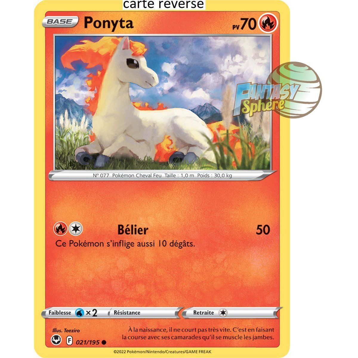 Ponyta - Reverse 21/195 - Sword and Shield 12 Silver Storm