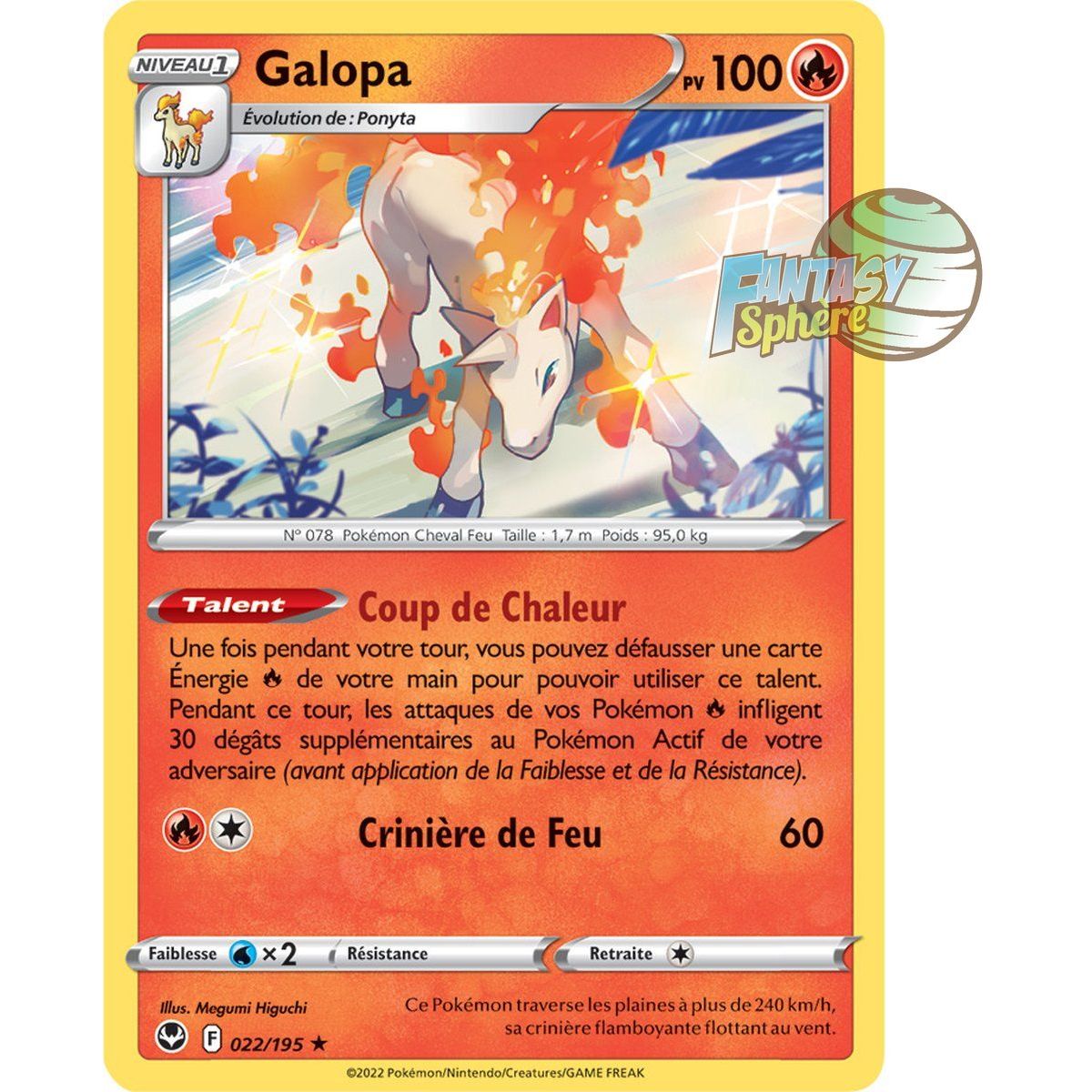 Galopa - Holo Rare 22/195 - Sword and Shield 12 Silver Storm