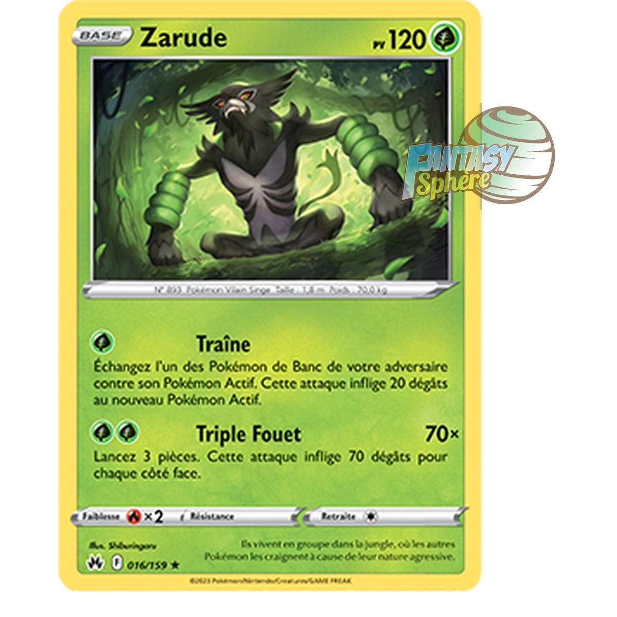 Zarude - Holo Rare 16/159 - Sword and Shield 12.5 Zenith Supreme