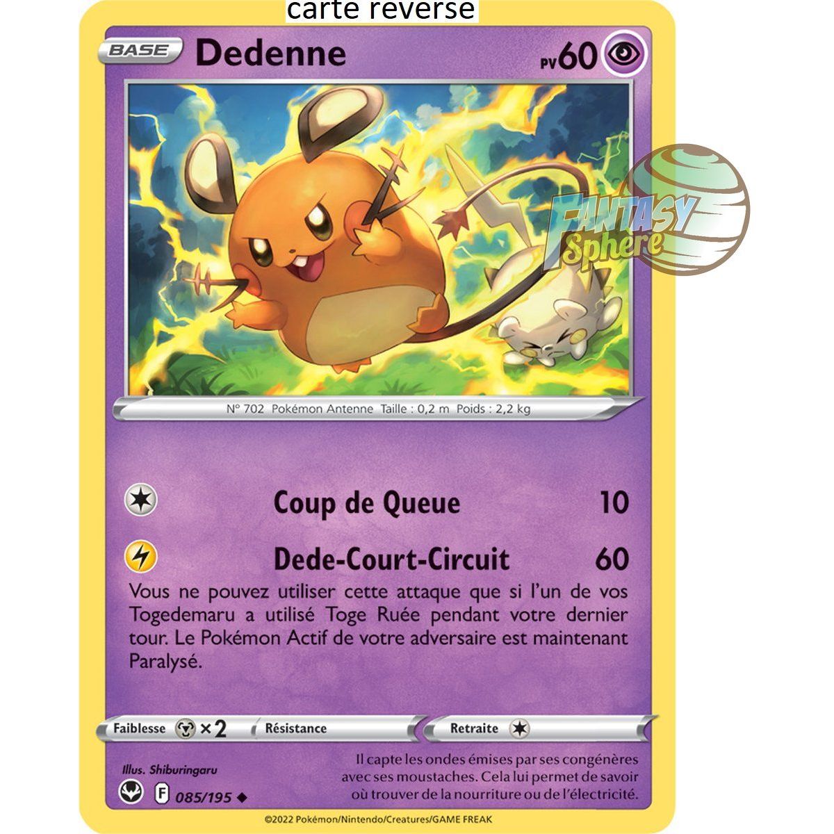 Dedenne - Reverse 85/195 - Sword and Shield 12 Silver Storm