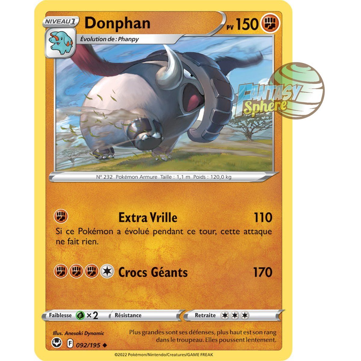 Item Donphan - Uncommon 92/195 - Sword and Shield 12 Silver Storm