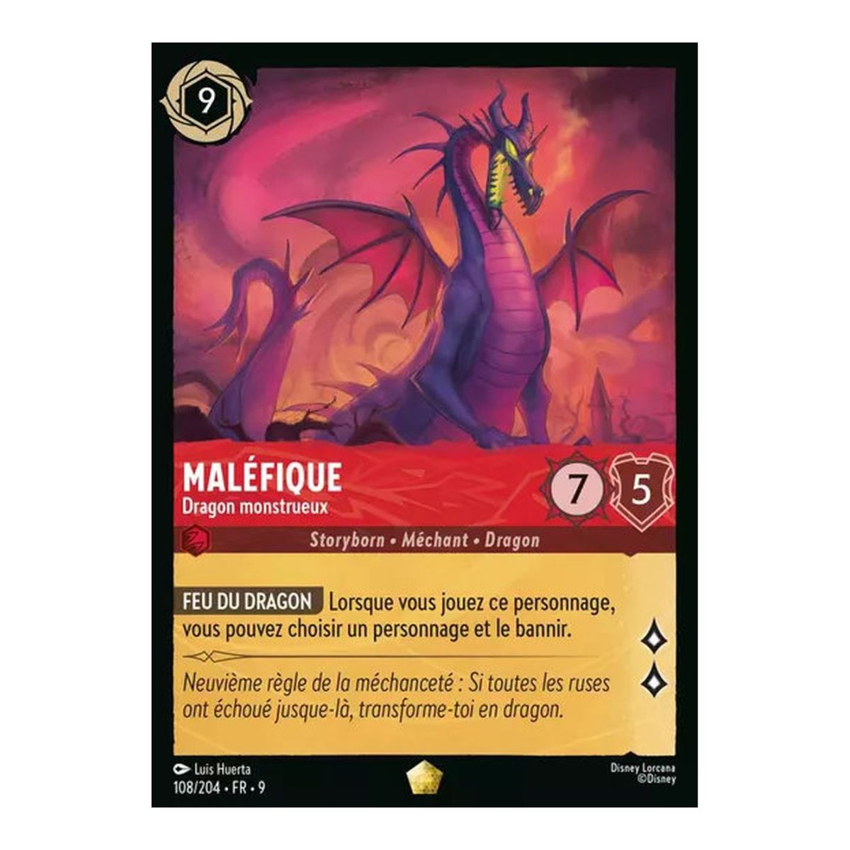 Maleficent, Monstrous Dragon - 108/204 - FAB - Fabulous - Legendary - French