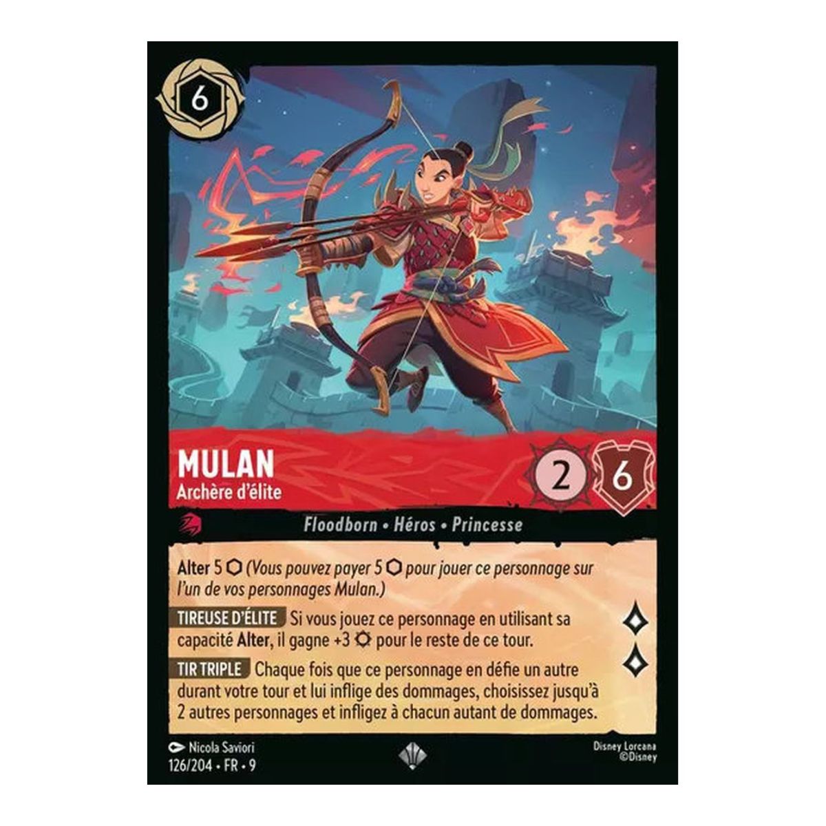 Mulan, Elite Archer - 126/204 - FAB - Fabulous - Super Rare - French