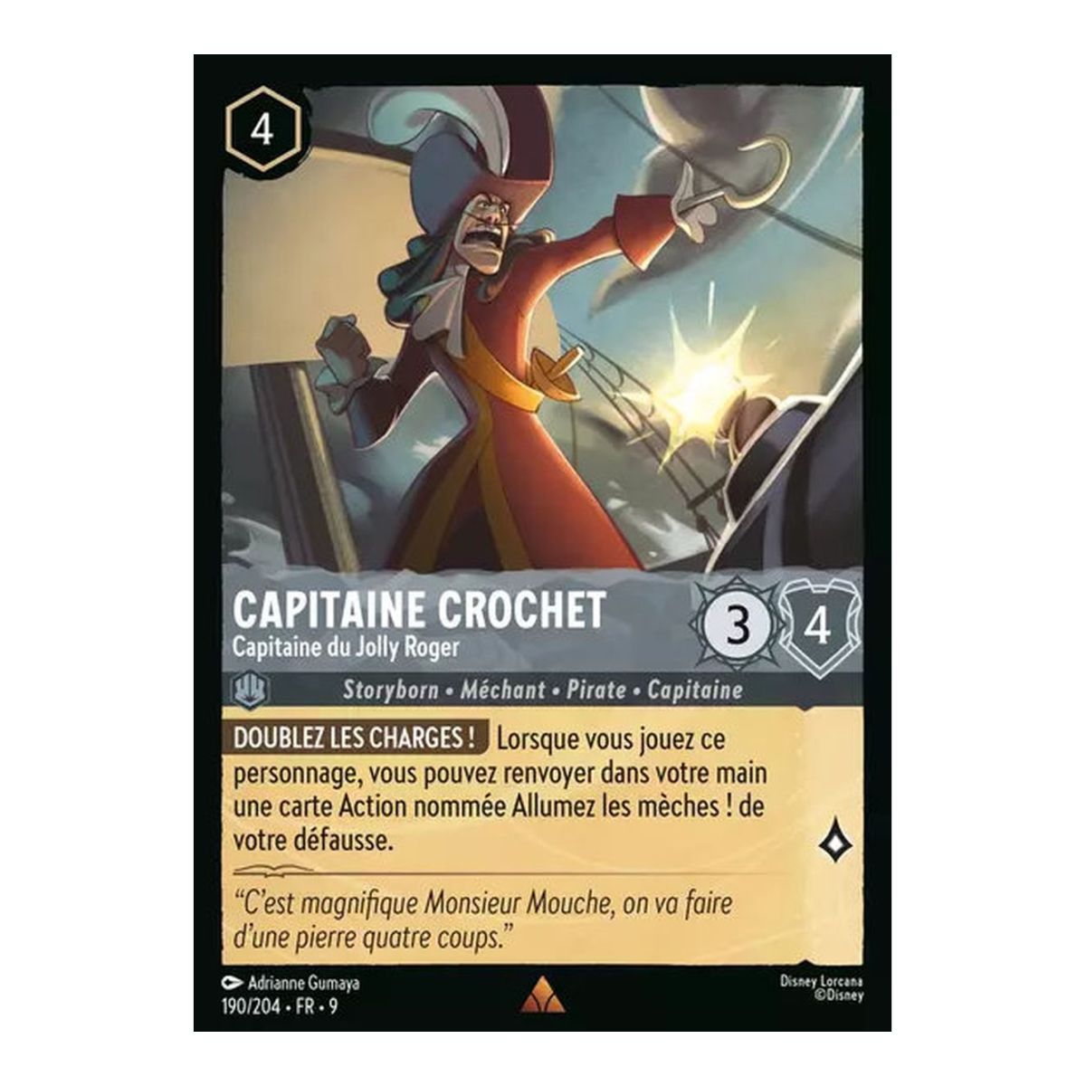 Captain Hook, Captain of the Jolly Roger - 190/204 - FAB - Fabulous - Brilliant - Premium - French