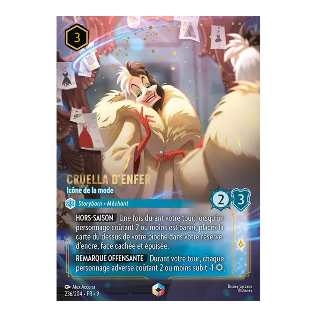 Cruella De Vil, Fashion Icon - 236/204 - FAB - Fabulous - Enchanted - French