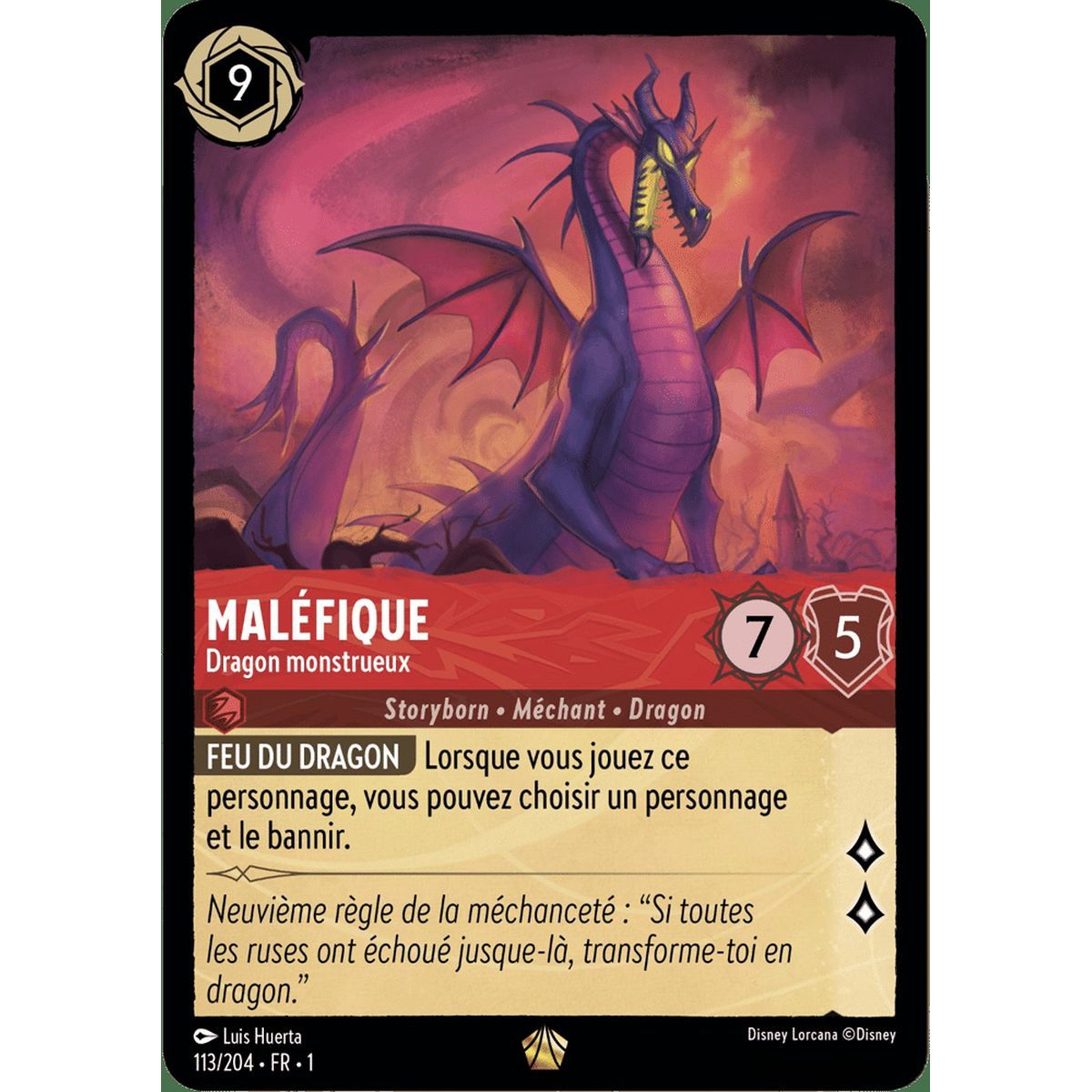 Item Maleficent, Monstrous Dragon - 113/204 - FC - First Chapter - Brilliant - Premium - French